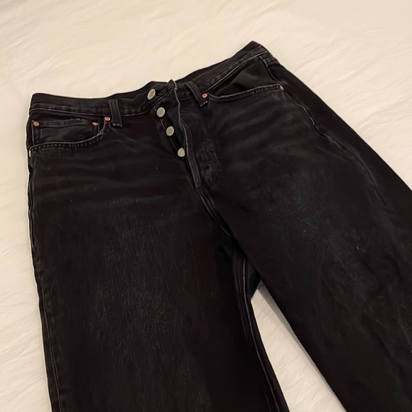 Denim Forum Aritzia The Joni High Rise Loose Black Jeans 26 Oversized - Picture 2 of 5